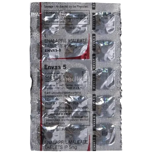 envas 5mg tablet 15's